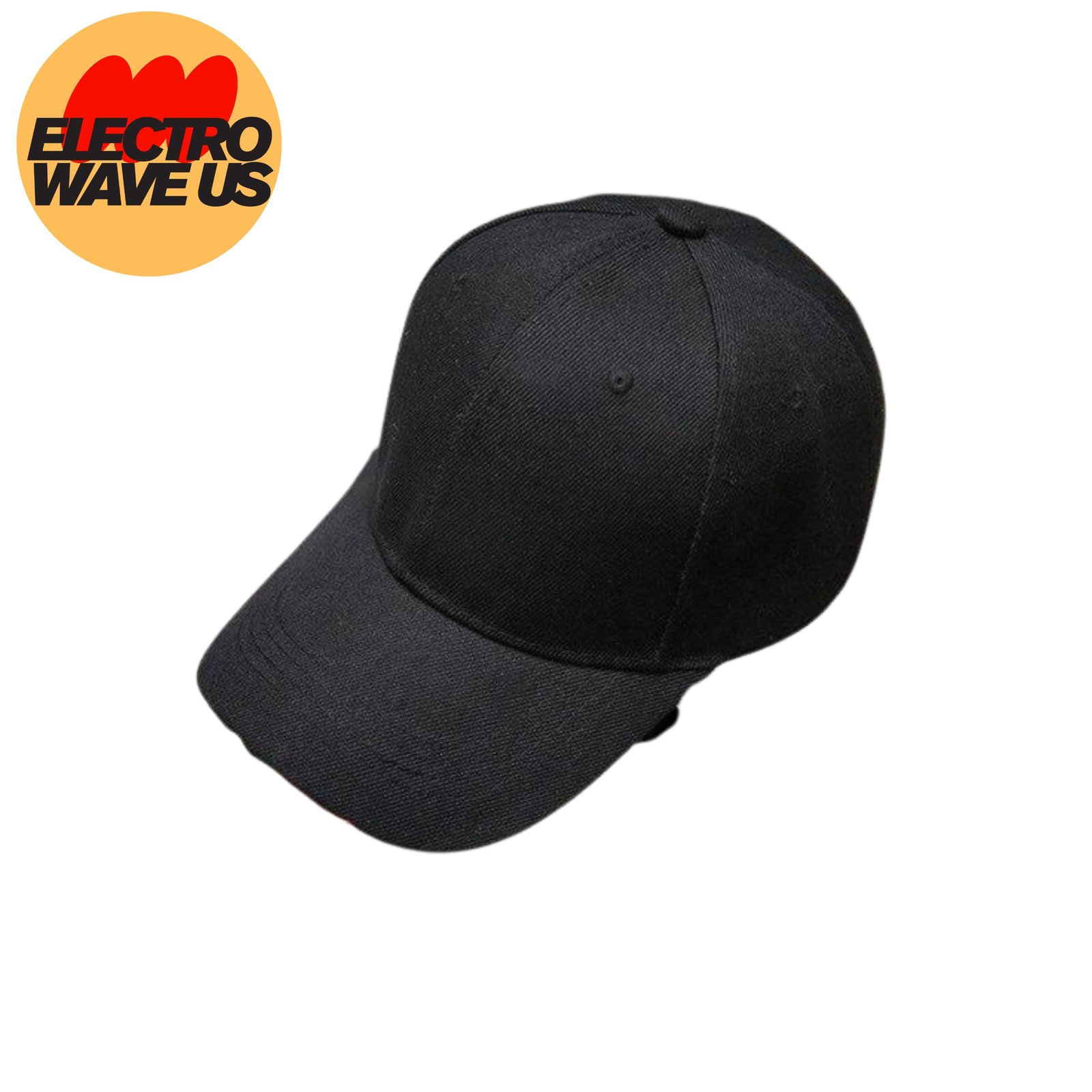 ElectroWaveUS Basic Black Cap – Adult Unisex, Stylish & Versatile Everyday Headwear (USA)